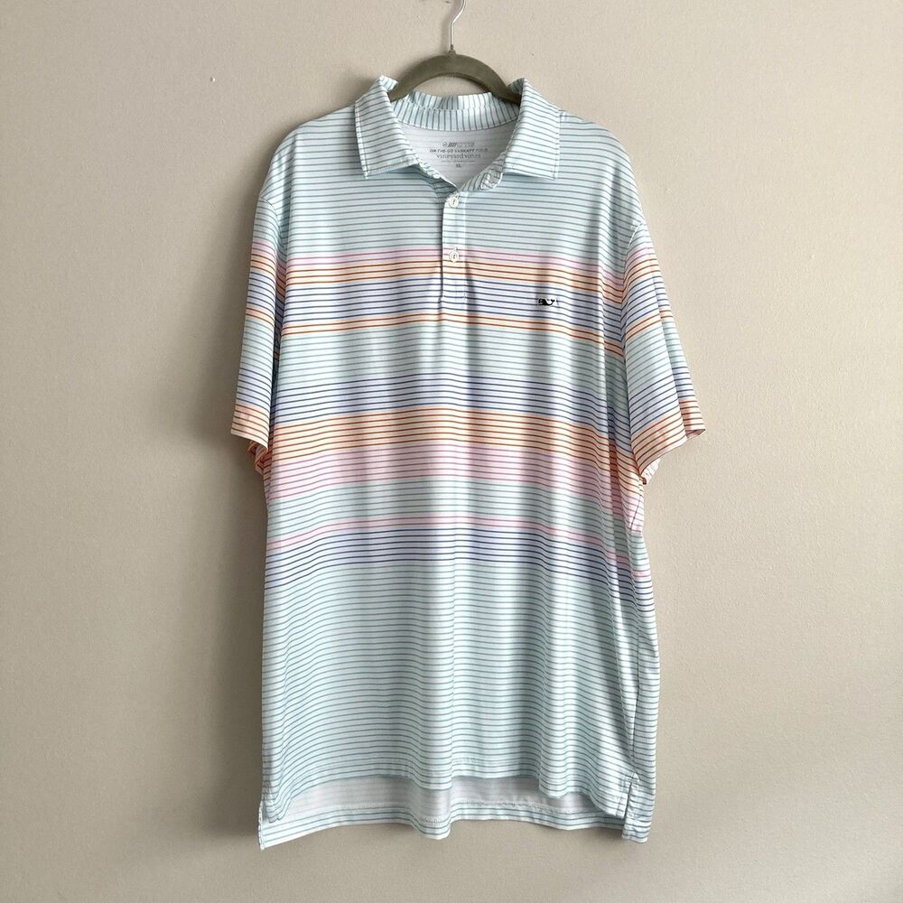 Vineyard Vines Shirt Mens XL OTG On-The-Go Sankaty Performance Polo Striped